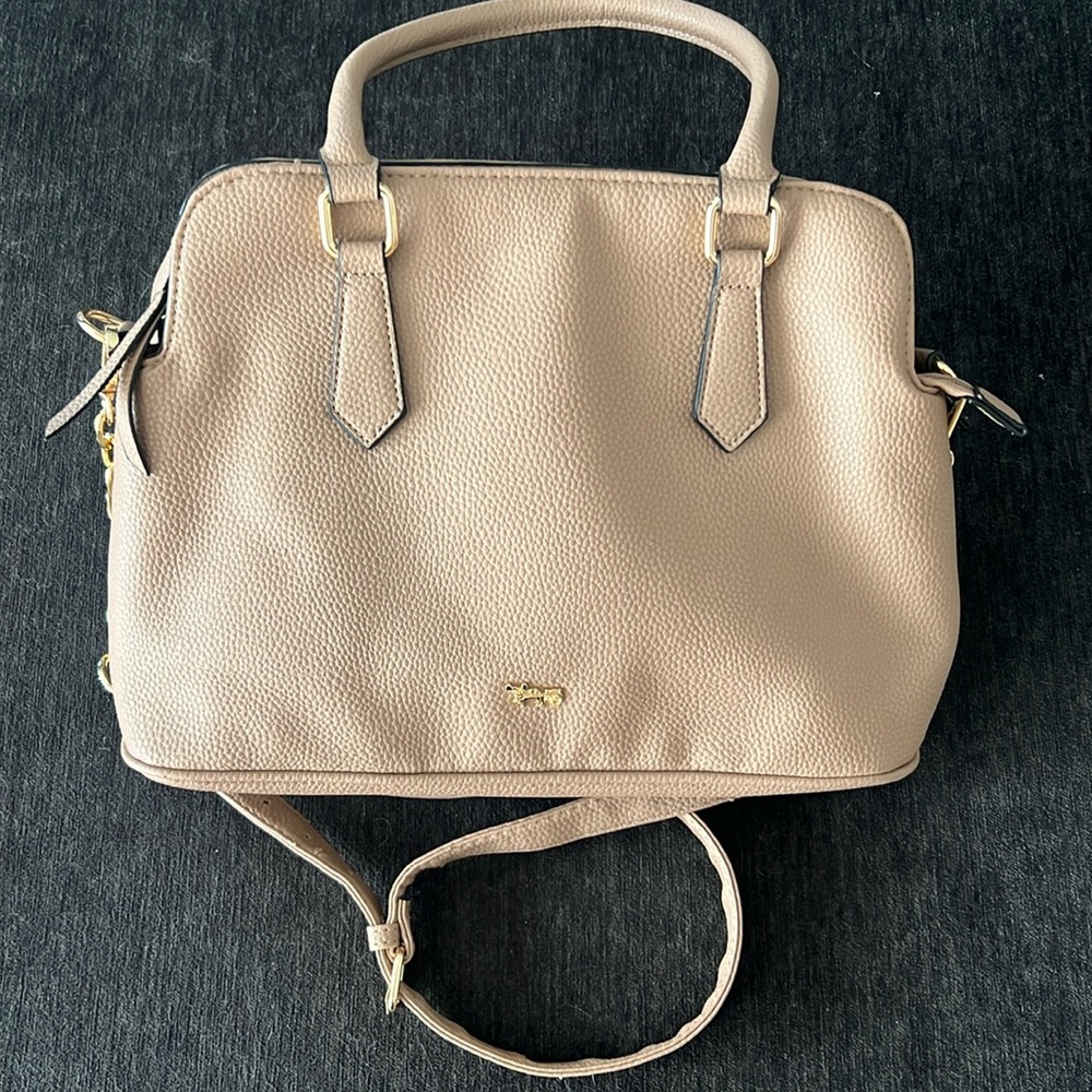 Mathew & Julian Triple Compartment Shoulder/Crossbody Bag W/Gold Hardware